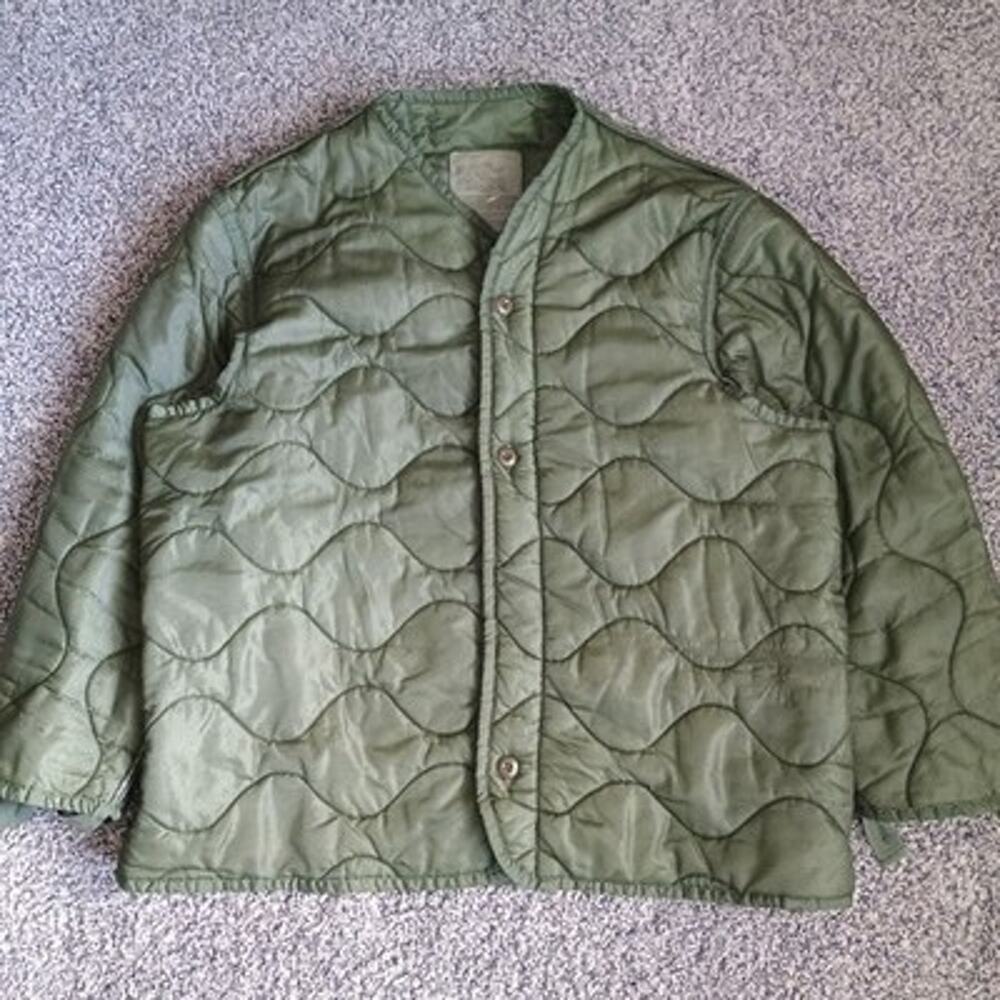Military Liner Jacket Vintage 2000s Large Cold Weather Coat M-65 Quilted Light